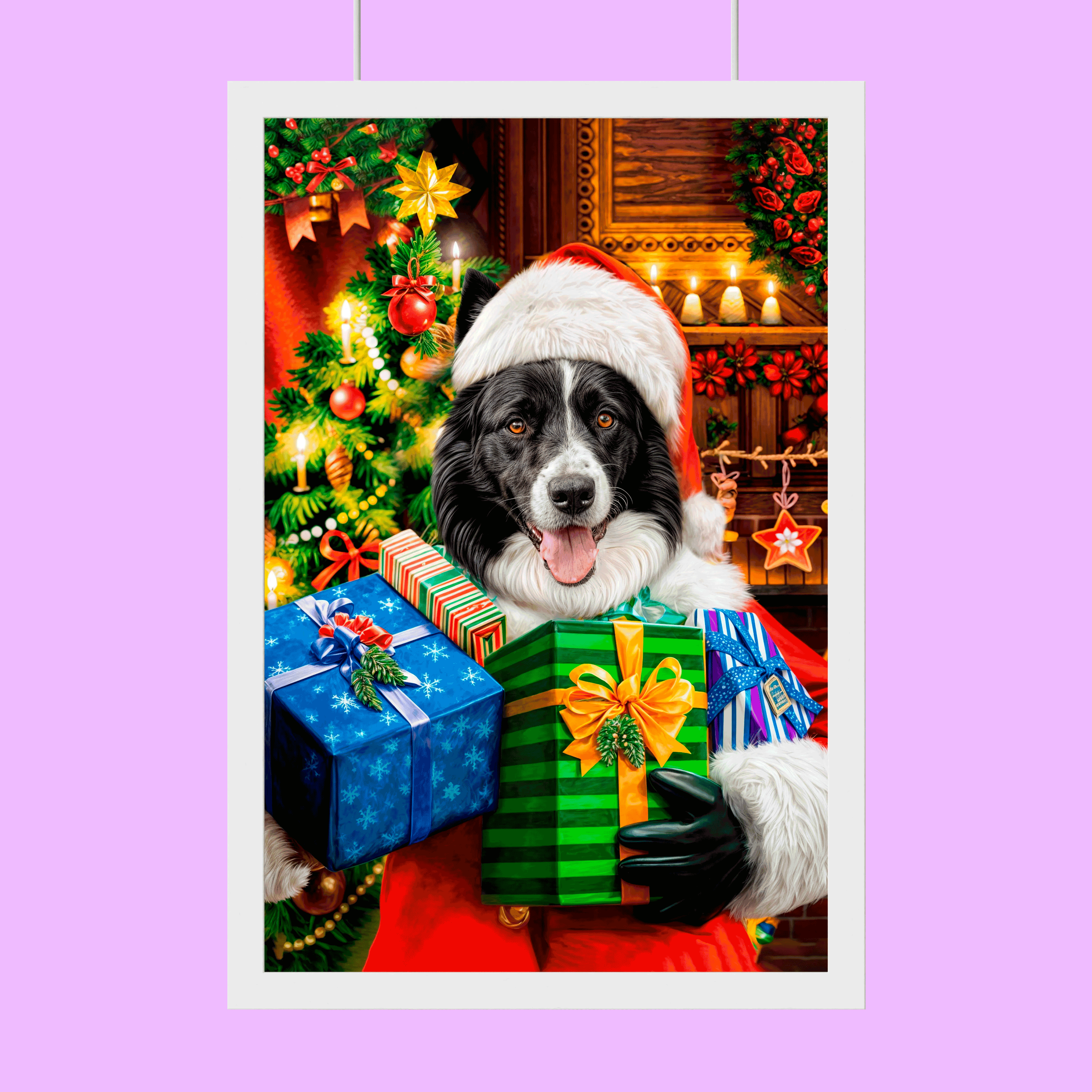 Holiday Cheer Pet Portrait – Santa’s Little Gift Giver